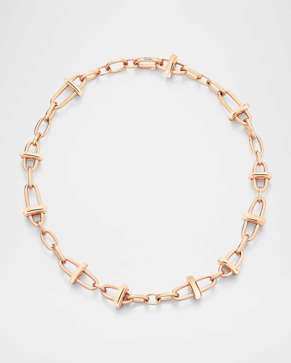 Iconica 18K Rose Gold Banded Chain Necklace
